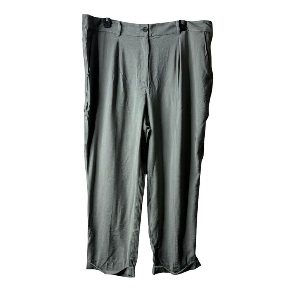 Loft Sage Green Cuffed Tapered Leg Pants